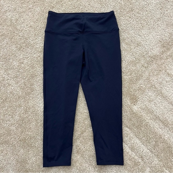 prAna Capri Yoga Active Pants Leggings Navy Blue Size Medium Gym, - Picture 2 of 15